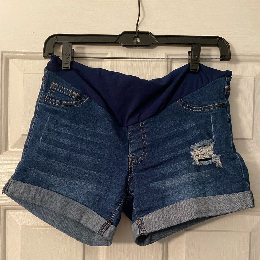 Maternity Jean Shorts - Size S - Stretchy - Denim